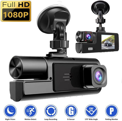1080P Dual Dash Cam Front and Inside – Night Vision & Loop