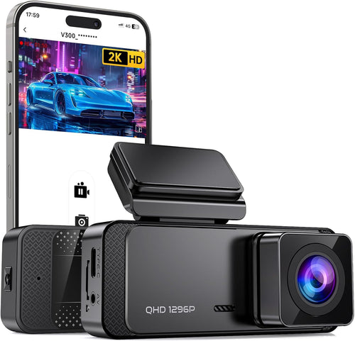 1296P WiFi Dash Cam for Cars – Night Vision & Parking Mode
