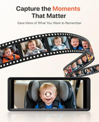 Dual Baby Car Camera Monitor 1080P With 7.2" Split Screen