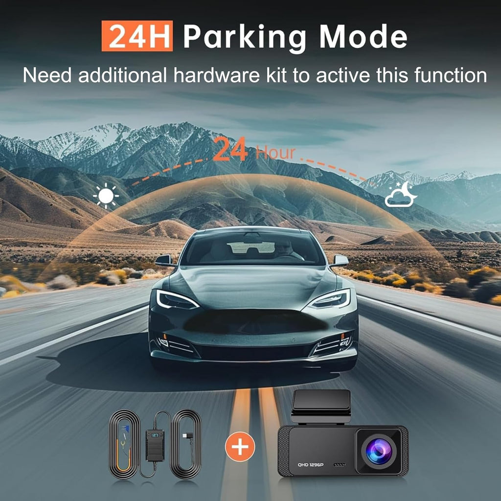 1296P WiFi Dash Cam for Cars – Night Vision & Parking Mode
