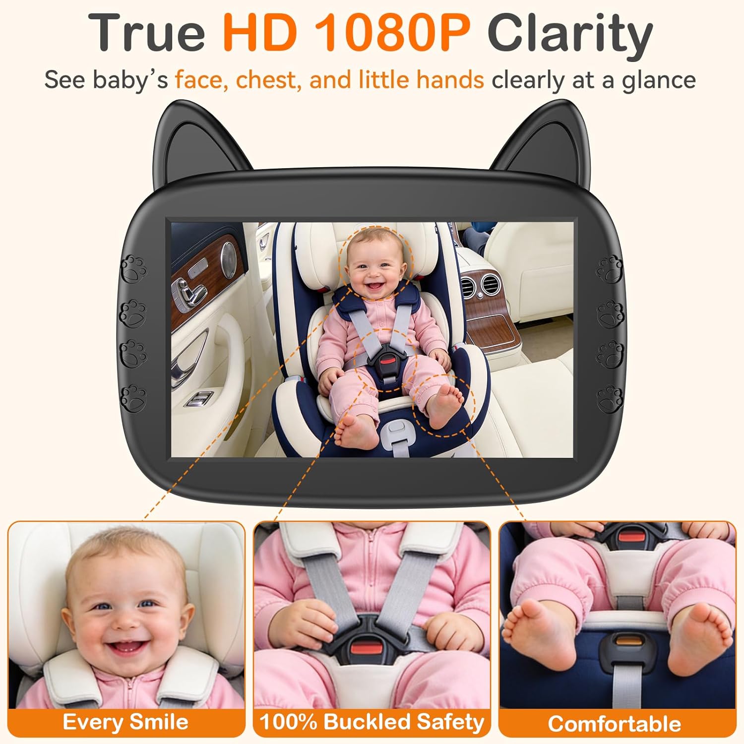 HD 1080P Baby Car Camera – Night Vision & 150° View