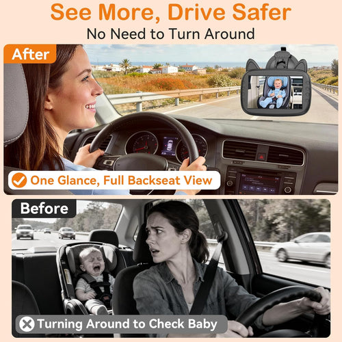 HD 1080P Baby Car Camera – Night Vision & 150° View