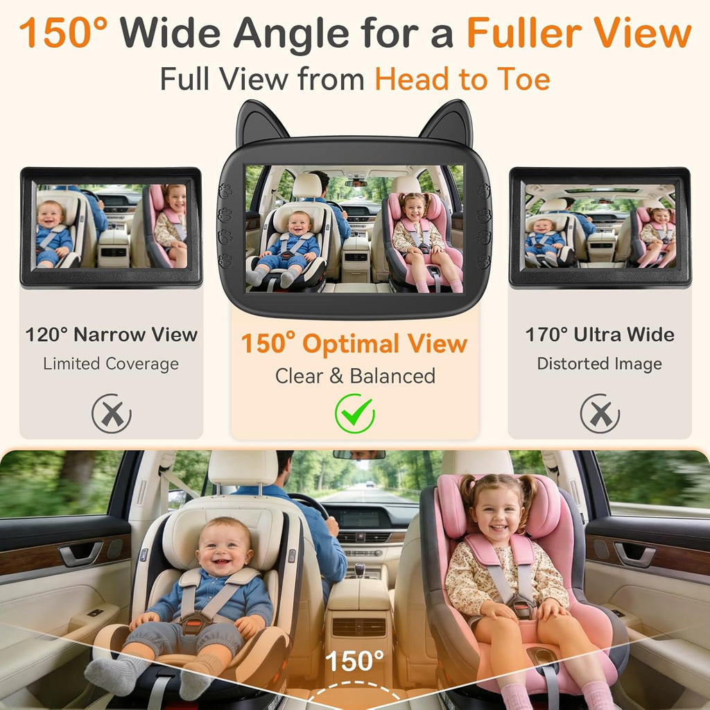 HD 1080P Baby Car Camera – Night Vision & 150° View