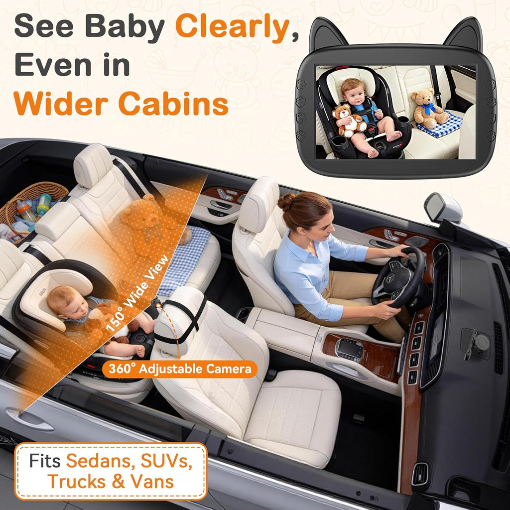 HD 1080P Baby Car Camera – Night Vision & 150° View