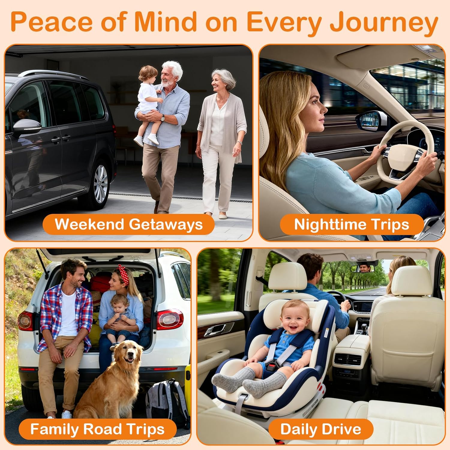HD 1080P Baby Car Camera – Night Vision & 150° View